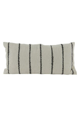 Elegant Sand-Black Accent Cushion 60x30 cm