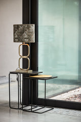 Elegant Lutika Light Gold Lamp Stand - Dimensions 23x11.5x46 cm