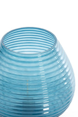 LED Glass Table Lamp Ø22x27 cm Alenna in Petrol Blue