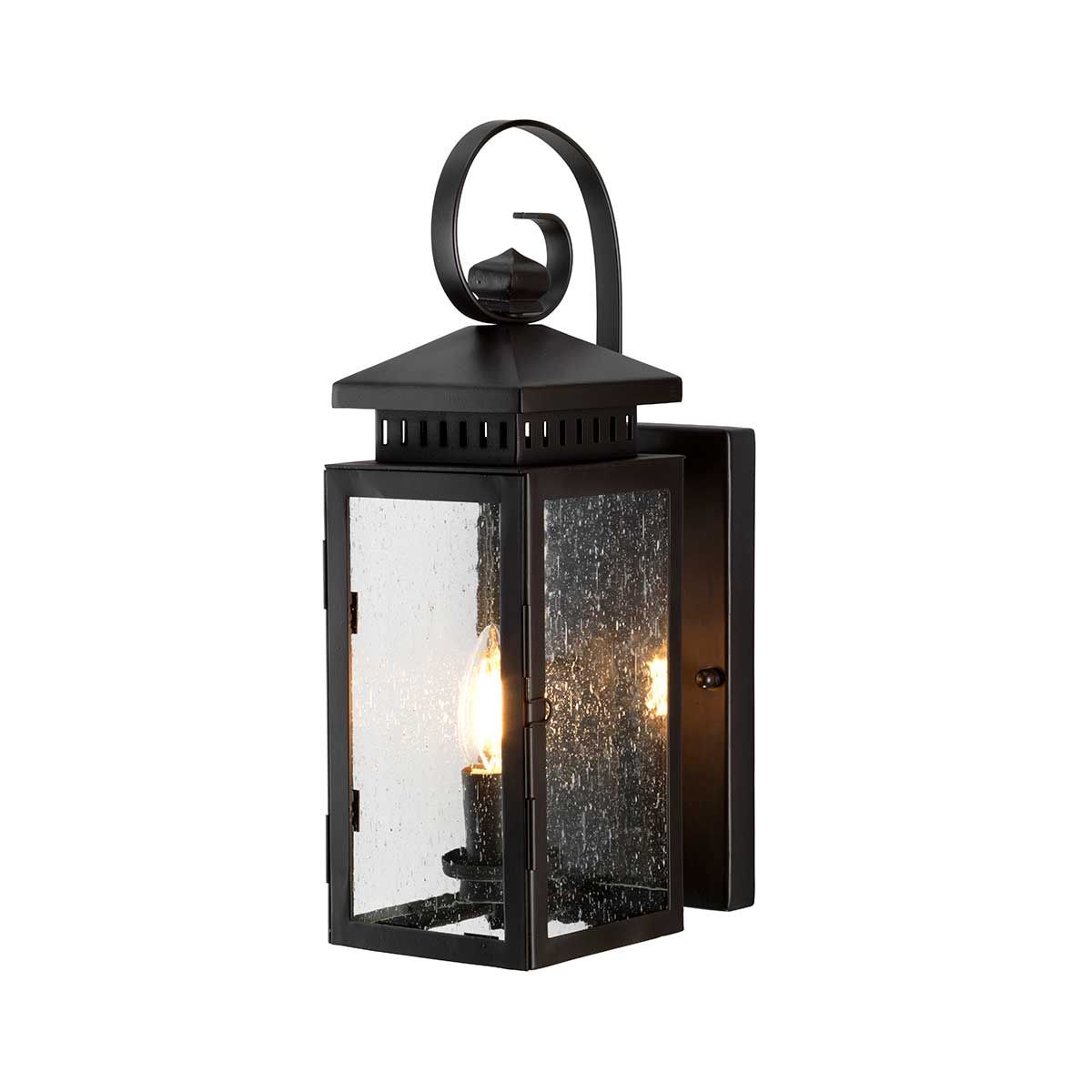 Hythe Vintage Bronze Outdoor Wall Lantern with Speckled Glass