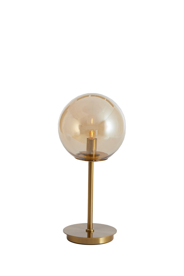 Amber Gold Medina Glass Table Lamp, 20x43 cm