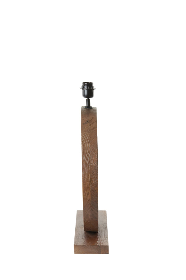 Rustic Tinar Wood Lamp Base, 51x13x64 cm in Matte Brown Finish