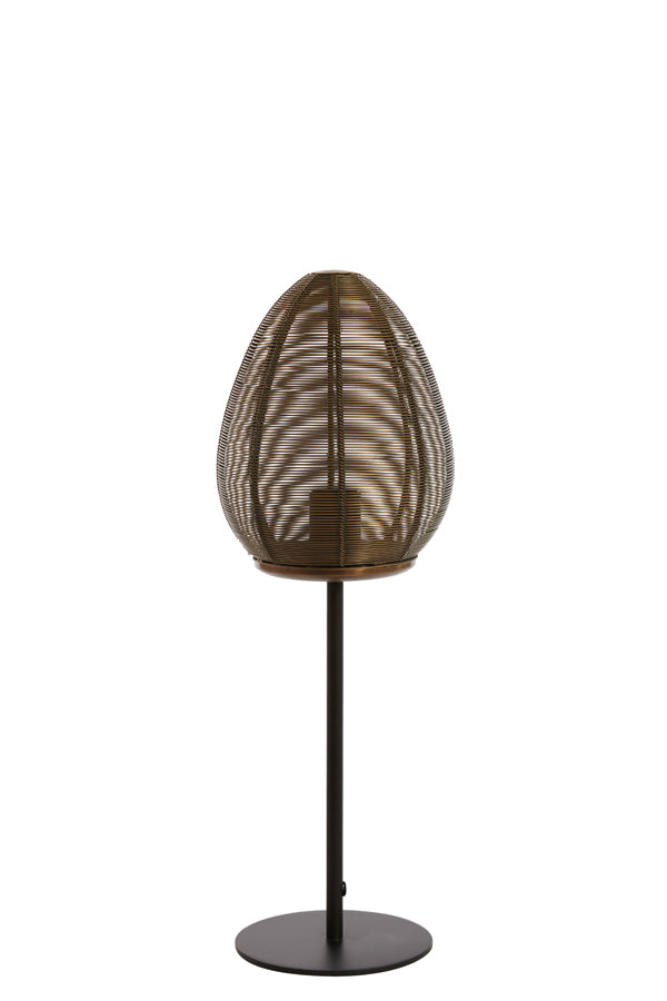 Antique Bronze and Matte Black Table Lamp – Ø18x51 cm Yaelle Design