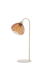Elegant Bisho Glass Table Lamp in Sand and Brown, 31.5x20x61 cm