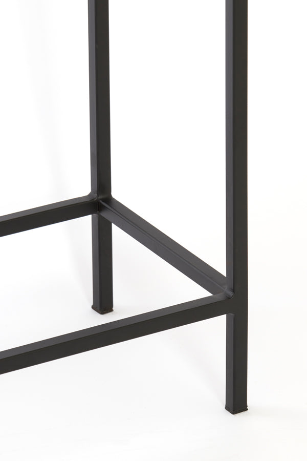 Dual Console Set in Elegant Black with Agate Accent - Sleek Design 120x25x72+140x25x82 cm