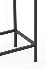 Dual Console Set in Elegant Black with Agate Accent - Sleek Design 120x25x72+140x25x82 cm