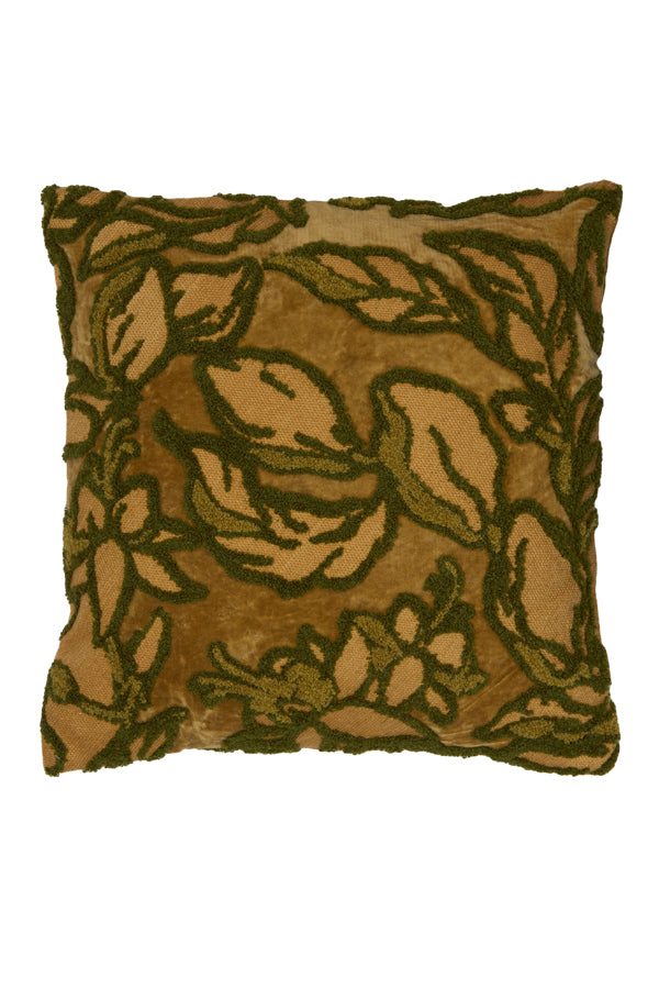 Vibrant Green and Ocher Yellow Cushion 45x45 cm - Cavazzo Design