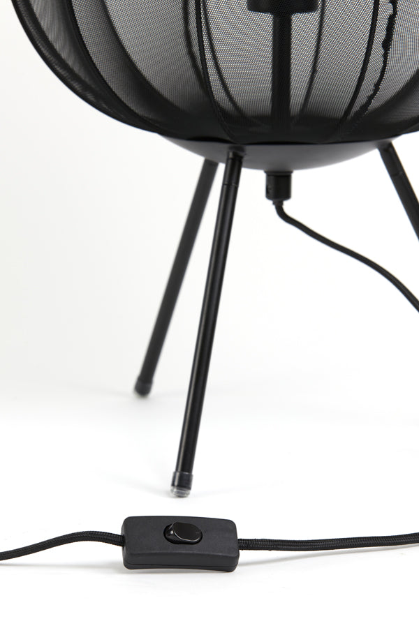 Elegant Black Plumeria Table Lamp: 34x60 cm