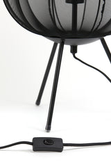 Elegant Black Plumeria Table Lamp: 34x60 cm