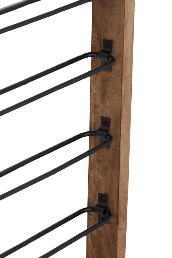 Sorrento Black Matte Wood: 8-Bottle Vertical Wine Rack (40x6x120 cm)