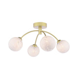 Izzy 4 Light Semi-Flush Matt Gold With White Confetti Glass