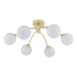 Izzy 6 Light Semi-Flush Matt Gold With White Confetti Glass