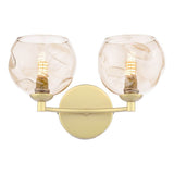 Izzy 2 Light Wall Light Matt Gold With Organic Amber Glass