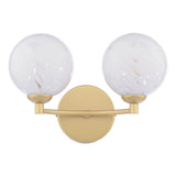 Izzy 2 Light Wall Light Matt Gold With White Confetti Glass