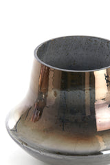 Smoked Glass Stone Finish Vase Ø23x18 cm Domi Design