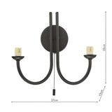 Jared 2 Light Wall Light Matt Black Bracket Only