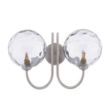 Jared 2 Light Wall Light Satin Nickel With Clear Dimpled Glass