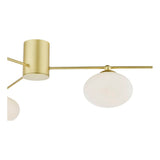 Jasper 3 Light Semi-Flush Satin Gold and Opal Glass