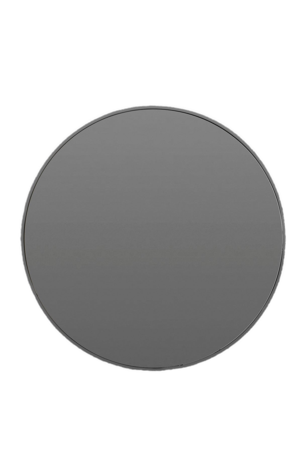 50 cm Round Smoked Glass Mirror with Black Frame