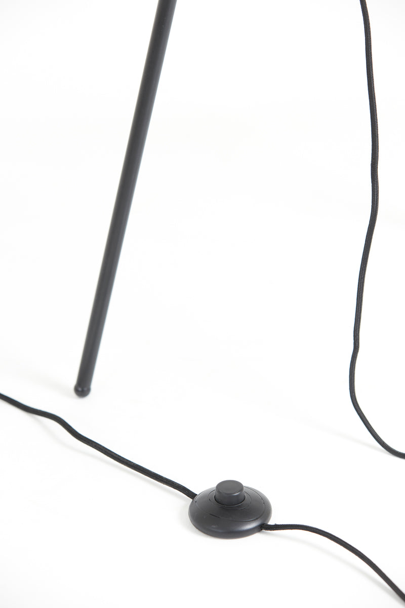 Tripod Floor Lamp with Smoked Glass Shade and Matte Black Finish, Ø42x146 cm Mayson