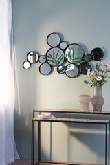 Cielo Circles Black Matte Mirror 127x3.5x64.5 cm