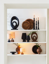 Sculptural Wooden Ornament in Matte Black Finish, 40x14x60 cm