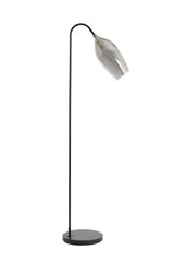 Elegant Smoked Glass and Matte Black Floor Lamp - 67x30.5x160 cm