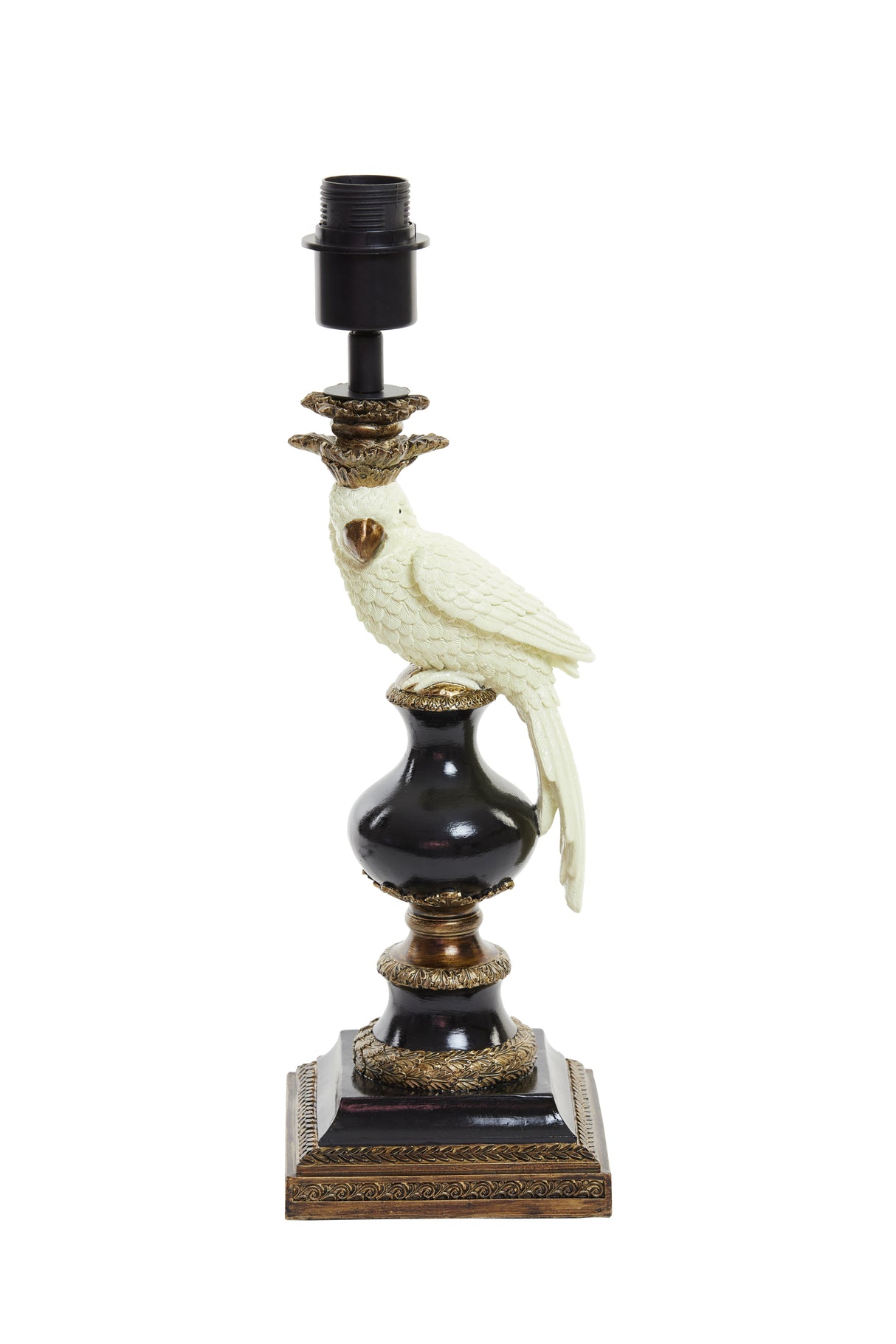 Elegant Nyasa Black-Cream Lamp Base, 14.5x14.5x46.5 cm