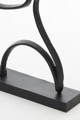 Black Matt Face Sculpture on Stand 33x8x48 cm