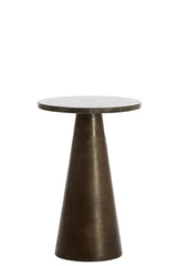 Dark Brown Marble Ynez Side Table, 29x43 cm