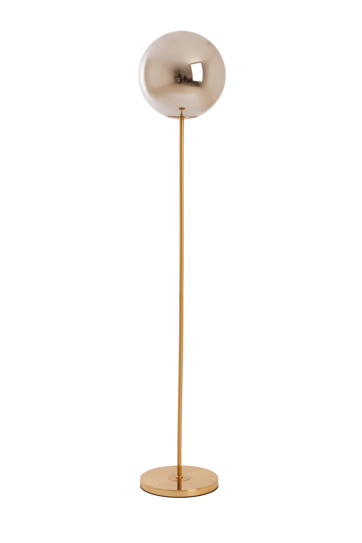 Elegant Medina Glass Floor Lamp - Smoke and Gold Finish, 160 cm