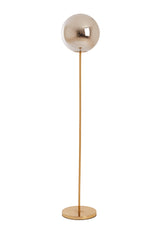 Elegant Medina Glass Floor Lamp - Smoke and Gold Finish, 160 cm