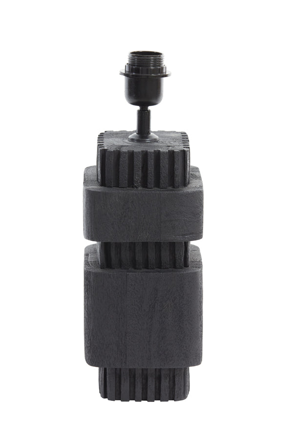 Elegant Sakura Wood Lamp Base, 17x13x37 cm, Matte Black Finish
