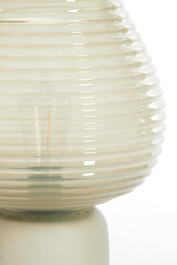 Alenna Glass Table Lamp - Green Grey LED, 22x27 cm