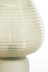 Alenna Glass Table Lamp - Green Grey LED, 22x27 cm