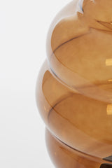 Elegant Misty Glass Table Lamp - 30cm x 46cm in Brown & Matte Black