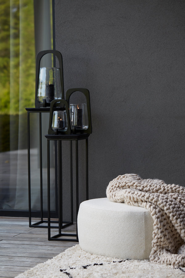 Cyclone Lantern Ø18x26.5 cm Anosy Glass Clear with Black Wood
