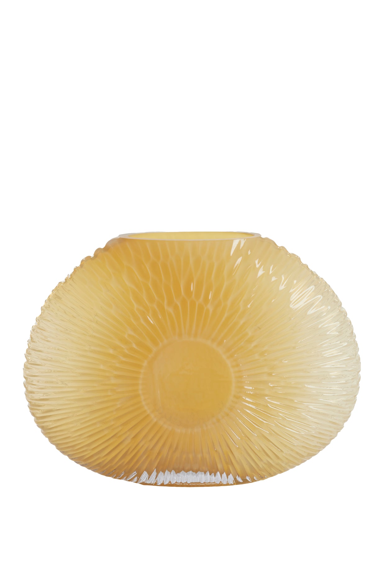 Elegant Concha Vase in Soft Yellow - 40.5x11x30.5 cm