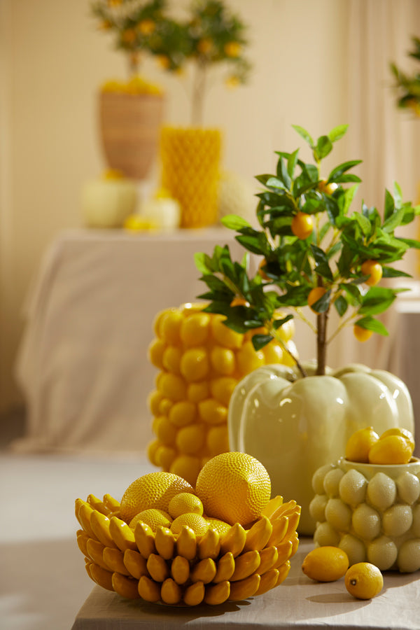 Sunshine Yellow Ceramic Serving Bowl 34x15 cm