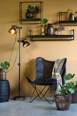 Maddison Matte Black Wood Wall Shelf 50x15x50 cm