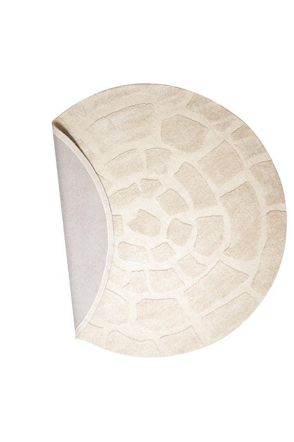 Round Beige Bajelo Area Rug 220 cm