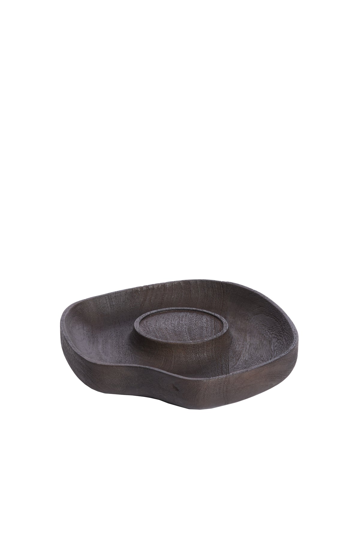 Wooden Candle Holder in Matte Dark Brown Finish (24.5x24.5x4 cm)
