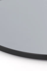 50 cm Round Smoked Glass Mirror with Black Frame