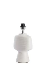 Ceramic Lamp Base in Soft Cream Finish, 22.5x14.5x39 cm.
