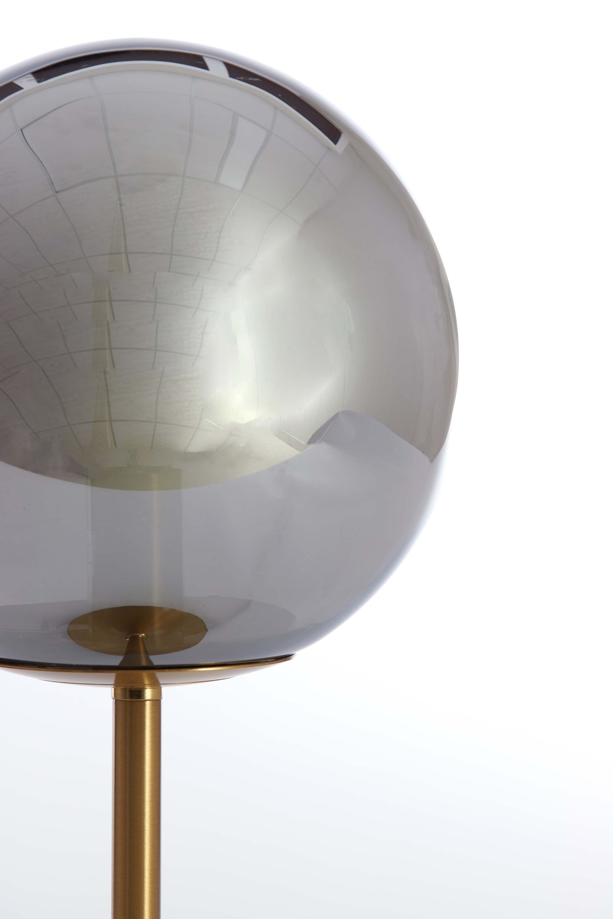 Elegant Glass Table Lamp with Smoky Gold Finish, 20x43 cm