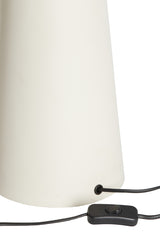 Ceramic Cylindrical Lamp Stand in Matte Cream (18x43 cm)