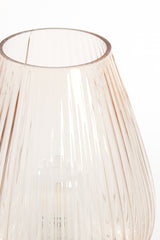 Elegant Peach & Gold LED Glass Table Lamp Ø21x28 cm