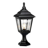 Black Kerry Pedestal/Porch Light - Modern Coastal Design