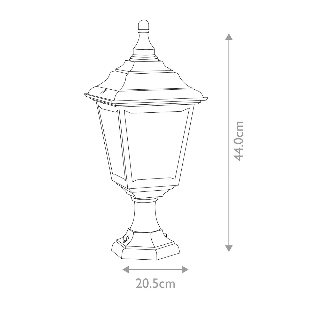 Black Kerry Pedestal/Porch Light - Modern Coastal Design