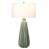 Botanical Elegance Ceramic Table Lamp in Sage Green